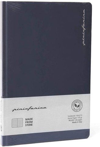 Блокнот з кам'яного паперу Pininfarina Notebook Stone Paper, обкладинка синя, формат А5, 128 аркушів в лінію PNF1421RUBL фото