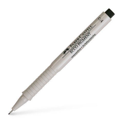 Ручка капілярна для графічних робіт Faber-Castell Ecco Pigment, діаметр 0,4 мм, колір чорний, 166499 166499 фото