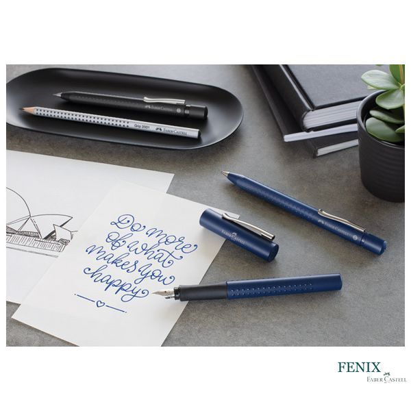 Ручка кулькова автоматична Faber-Castell Grip 2011 стрижень синій ХВ (1 мм), корпус темно-синій, 144163 144163 фото