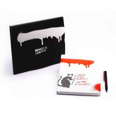 Набір Pininfarina Writing Set BANKSY Rat, блокнот з кам'яного паперу формату А5, 128 сторінок в лінію + ручка WRISEBSKRE фото