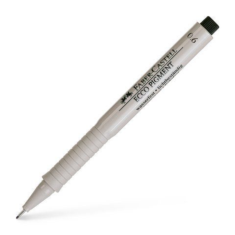 Ручка капілярна для графічних робіт Faber-Castell Ecco Pigment, діаметр 0,6 мм, колір чорний, 166699 166699 фото