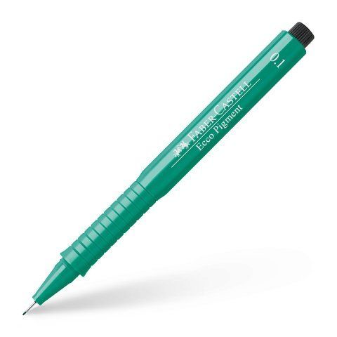 Ручка капілярна для графічних робіт Faber-Castell Ecco Pigment, діаметр 0,1 мм, колір зелений, 166163 166163 фото