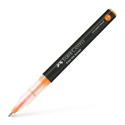 Ручка-ролер Faber-Castell Free Ink rollerball, колір чорнила помаранчевий, 1,5 мм, одноразова, 348315 348315 фото