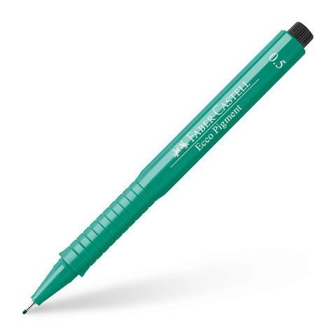Ручка капілярна для графічних робіт Faber-Castell Ecco Pigment, діаметр 0,5 мм, колір зелений, 166563 166563 фото