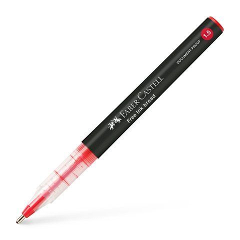 Ручка-ролер Faber-Castell Free Ink rollerball, колір чорнила червоний, 1,5 мм, одноразова, 348321 348321 фото