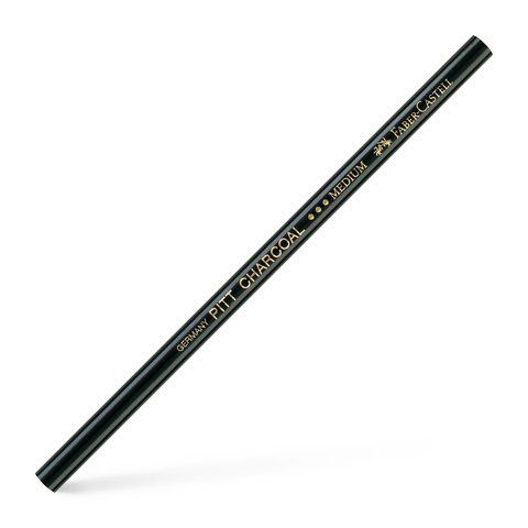 Вугільний олівець натуральний Faber-Castell Pitt Charcoal Medium, колір чорний середій, безолійний, 117400 117400 фото