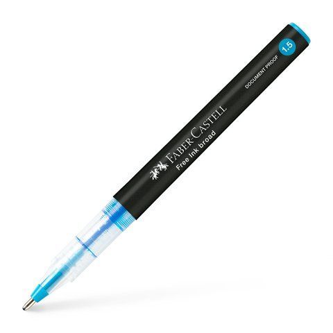 Ручка-ролер Faber-Castell Free Ink rollerball, колір чорнила блакитний, 1,5 мм, одноразова, 348347 348347 фото