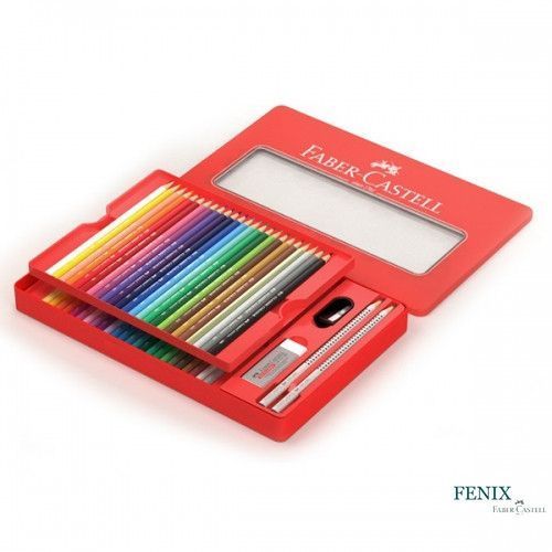 Карандаши цветные Faber-Castell 48 цветов "Замок" в металлической коробке с аксессуарами, 115888 115888 фото