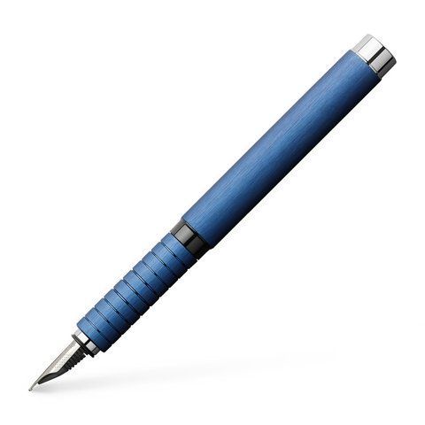 Ручка перьевая Faber-Castell Essentio Aluminium Blue алюминиевая, синий корпус, пером F, 148441 148441 фото