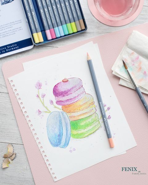Акварельні олівці Faber-Castell Goldfaber Aqua в металевій коробці, 12 пастельних кольорів,114622 114622 фото