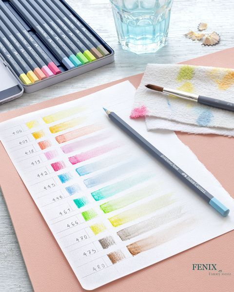 Акварельні олівці Faber-Castell Goldfaber Aqua в металевій коробці, 12 пастельних кольорів,114622 114622 фото