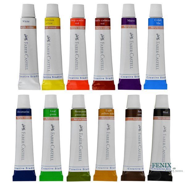 Фарба акрилова Faber-Castell Creative Studio, колір жовтий кадмій, металевий туб 12 мл 1332586343 фото