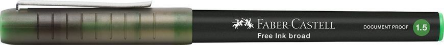 Ручка-роллер Faber-Castell Free Ink rollerball, цвет чернил светло-зеленый, 1,5 мм, одноразовая, 348366 348366 фото
