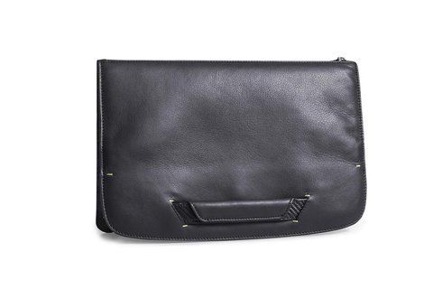 Мужская кожаная сумка-трансформер Bag Folio by Pininfarina с наплечными ремнями черная NPKFL00103 фото