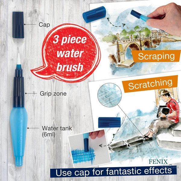 Акварельні фарби Faber-Castell Watercolors in Pans, 36 кольорів + ручка-пензлик з контейнером для води, 169736 169736 фото