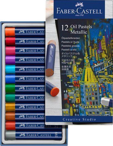 Набір олійних пастелей Faber-Castell Oil Pastels Metallic, 12 кольорів металиків, 127014 127014 фото