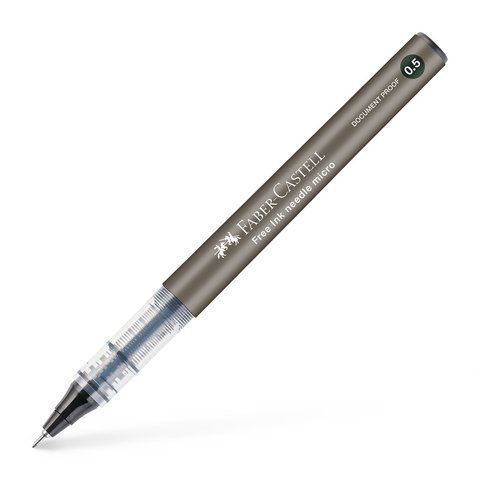 Ручка-ролер Faber-Castell Free Ink Needle Micro, колір чорнила чорний, 0,5 мм, одноразова, 348602 348602 фото
