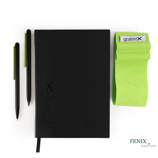 Блокнот із кам'яного паперу з кульковою ручкою та олівцем Pininfarina Grafeex Writing Set, колір зелений GFXWRSETGR фото