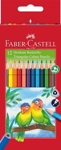 Карандаши цветные Faber-Castell трехгранные 12 цветов, 120523 120523 фото