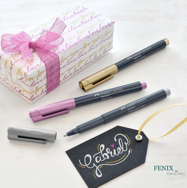 Маркер металік для декору Faber-Castell Metallics Marker Berry nice, M (1,5 мм), колір малиновий, 160790 160790 фото