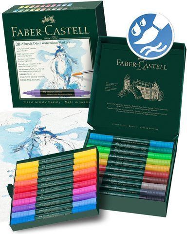 Акварельные двухсторонние маркеры Albrecht D&uuml;rer Faber-Castell, набор 20 цветов, 160320 160320 фото