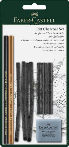 Набір вугілля та вугільних олівців Faber-Castell PITT Charcoal Set з 10 предметів, 112996 112996 фото