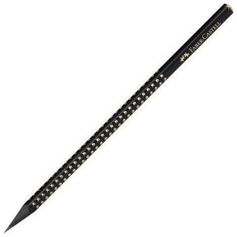 Олівець чорнографітний Faber-Castell Grip Sparkle Midnight Gold, чорне дерево з золотими цяточками, 118278 118278 фото