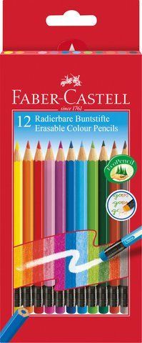 Карандаши цветные Faber-Castell с ластиком 12 цветов, 116612 116612 фото