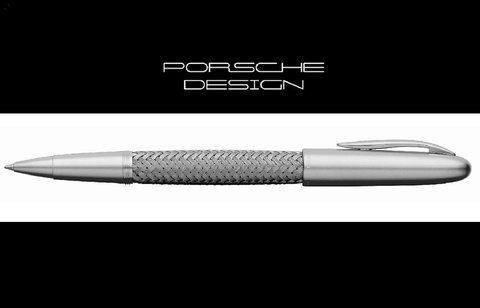 Ручка роллер Porsche Design Rollerball TecFlex Steel P3110 с моделью машины Carrera 997, 180274 180274 фото