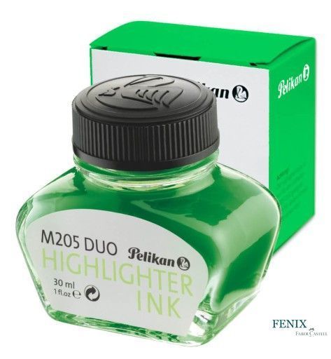 Чорнило флуоресцентне Pelikan M205 Duo Highlighter Ink у скляному флаконі 30 мл, колір зелений, 339580 339580 фото