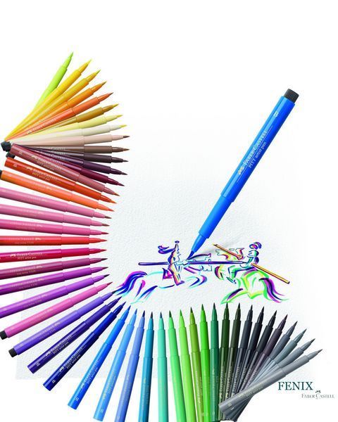 Ручка-пензлик капілярна Faber-Castell Pitt Artist Pen Brush, колір рожева марена №129, 167429 167429 фото