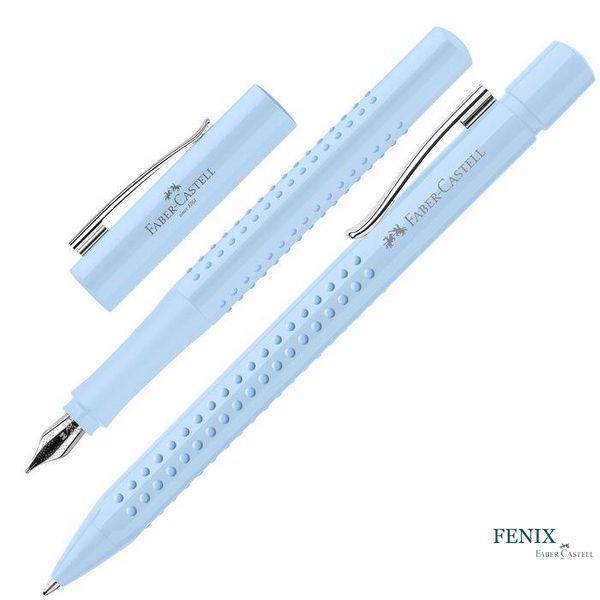 Подарочный набор ручек Faber-Castell GRIP 2010 Sky Blue в металлическом пенале, шарик + перо, 201524 201524 фото