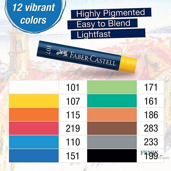 Набір олійних пастелей Faber-Castell Oil Pastels, 12 кольорів, 127012 127012 фото