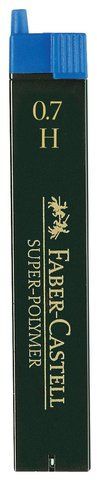 Грифель для механічного олівця Faber-Castell Super-Polymer Н (діаметр 0,7 мм), 12 штук у пеналі, 120711 120711 фото