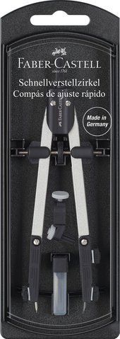 Циркуль Faber-Castell Quick-set compass з універсальним адаптером 3,5 мм, діаметр 340 мм, 174035 174035 фото