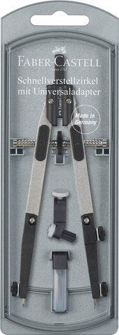 Циркуль Faber-Castell Quick-set Compass діаметром 390 мм з універсальним адаптером 4 мм, 174014 174014 фото