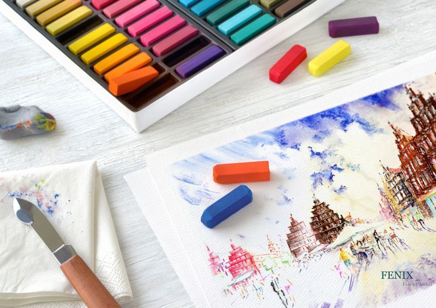 Набор мягких пастельных мелков Faber-Castell Soft Pastels длина мелка 70 мм, 12 цветов, 128312 128312 фото