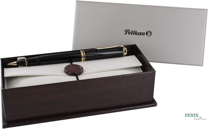 Ручка ролер Pelikan Souver&auml;n Black R600, чорний корпус R600 фото