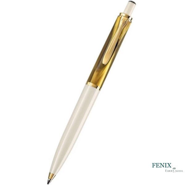 Ручка кульковая Pelikan Classic Gold-Marbled К200, корпус білий із золотим К200 фото