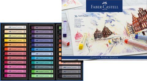Набор мягких пастельных мелков Faber-Castell Soft Pastels длина мелков 70 мм, 36 цветов, 128336 128336 фото