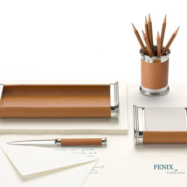 Лоток для письмового приладдя Graf von Faber-Castell з колекції Epsom, колір коричневий, 118541 118541 фото