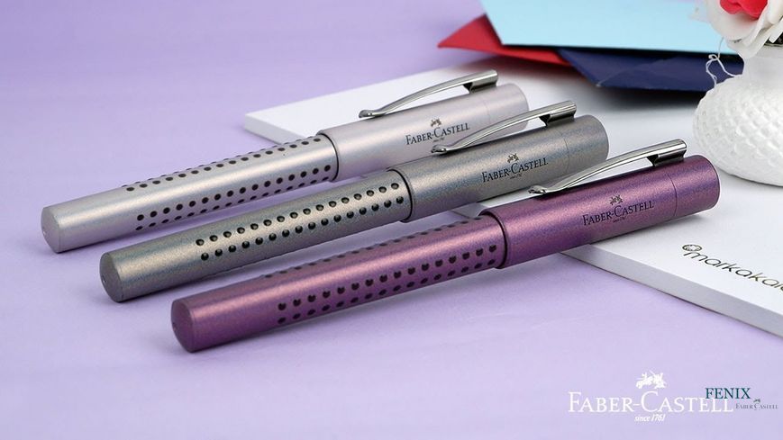 Ручка перьевая Faber-Castell Grip Edition Glam, цвет корпуса серебряный, перо М (0,7 мм), 140842 140842 фото