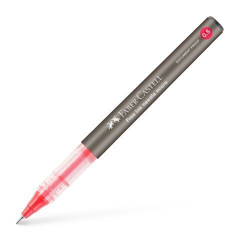 Ручка-ролер Faber-Castell Free Ink Needle Micro, колір чорнила червоний, 0,5 мм, одноразова, 348603 348603 фото