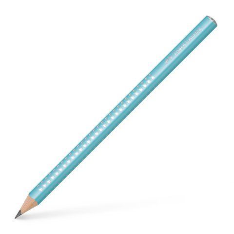 Олівець чорнографітний потовщений Faber-Castell Jumbo Grip Sparkle 2001 корпус блакитний, 111605 111605 фото