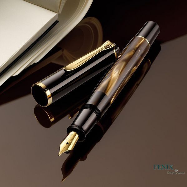 Ручка перова Pelikan Classic Marbled Brown, корпус коричневий, перо F, М200 М200 фото