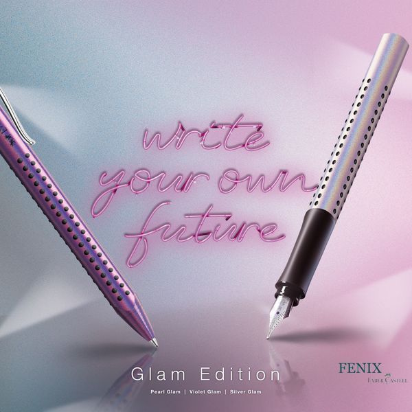 Ручка перова Faber-Castell Grip Edition Glam, колір корпусу перлинний, перо М (0,7 мм), 140844 140844 фото