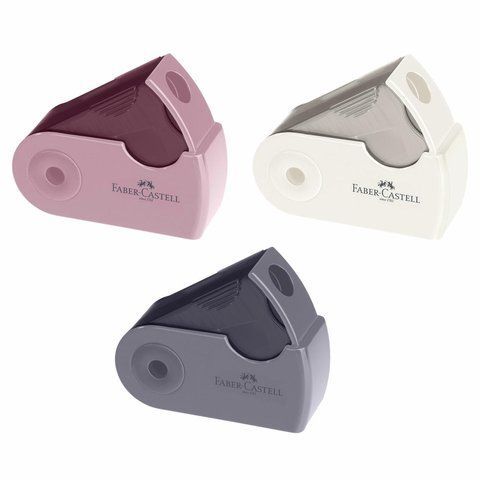 Стругачка Faber-Castell Sleeve Mini Harmony з контейнером на один отвір, кольори асорті, 182734 182734 фото