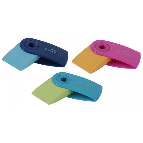 Ластик виниловый Faber-Castell SLEEVE Mini TREND в пластиковом чехле цветной, 182445 182445 фото