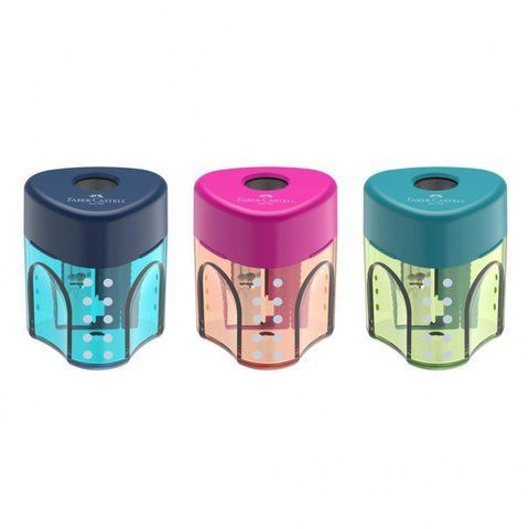 Стругачка одинарна з контейнером Faber-Castell Grip Mini Trend, кольори асорті, 183405 183405 фото