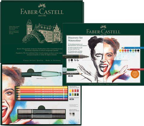 Набір для малювання аквареллю Faber-Castell Drawing Set Discovery Albrecht D&uuml;rer 12 предметів у картонній коробці, 117520 117520 фото